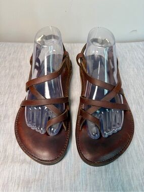 Piper Handmade The Original Leather Toe Loop Strappy “Jesus” Sandal Brown Sz W9